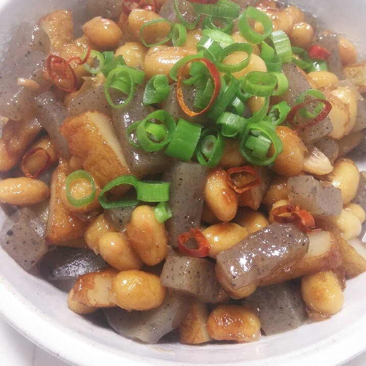 蒸し大豆とさつま揚げ こんにゃくの甘辛炒め レシピ 作り方 By カクレガニ 楽天レシピ 蒸し大豆とさつま揚げ こんにゃくの甘辛炒め レシピ 作り方 By カクレガニ 楽天レシピ